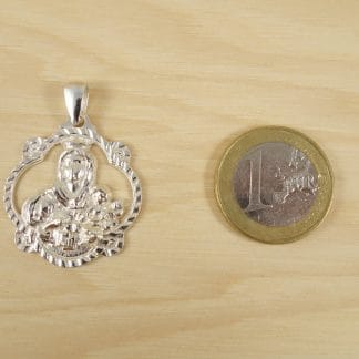 Colgante Medalla Pandereta Calada Virgen del Carmen-2