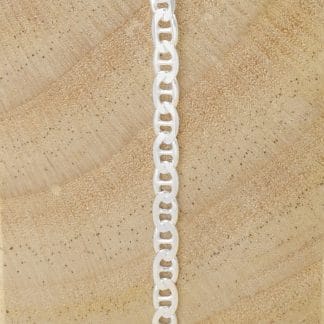 Collar Cadena Ancha Travesaño de 60 cm de Plata de Ley 925