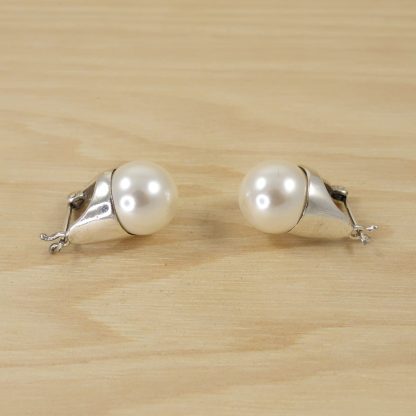 Pendientes Perlas con Marquesitas de Plata de Ley 925-3